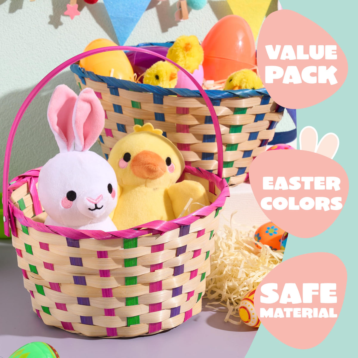 JOYIN folding-handle basket designed for easy carrying at parties and picnics.