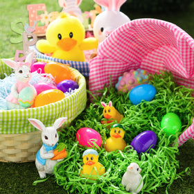 JOYIN Easter basket with handle easy to carry during egg hunts