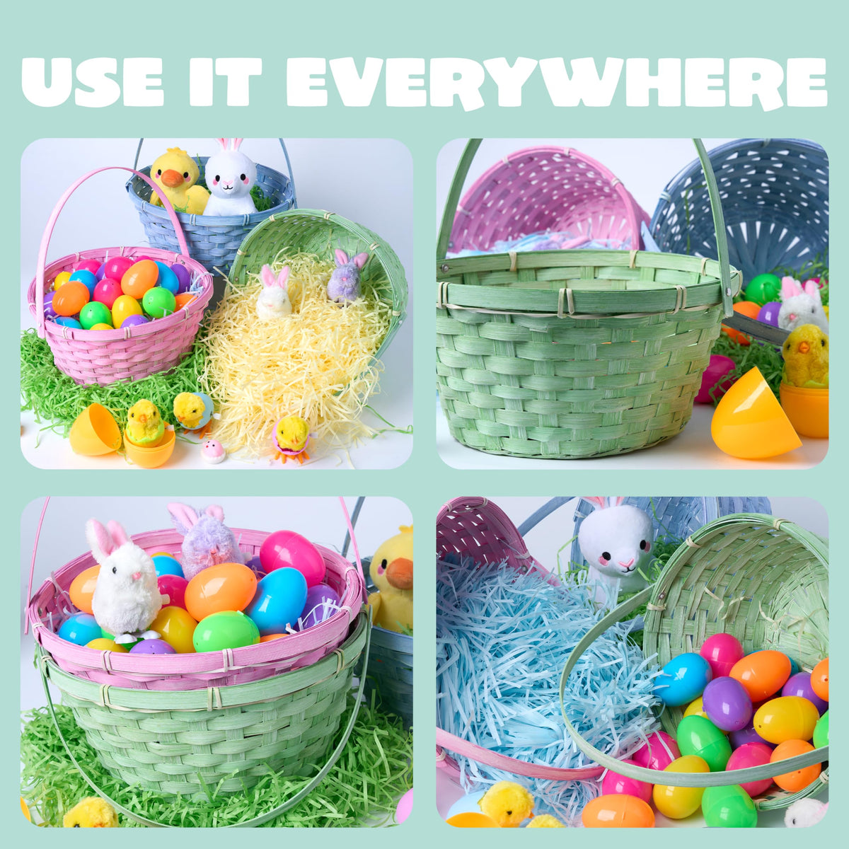 JOYIN Easter basket featuring detailed woven pattern for festive charm.