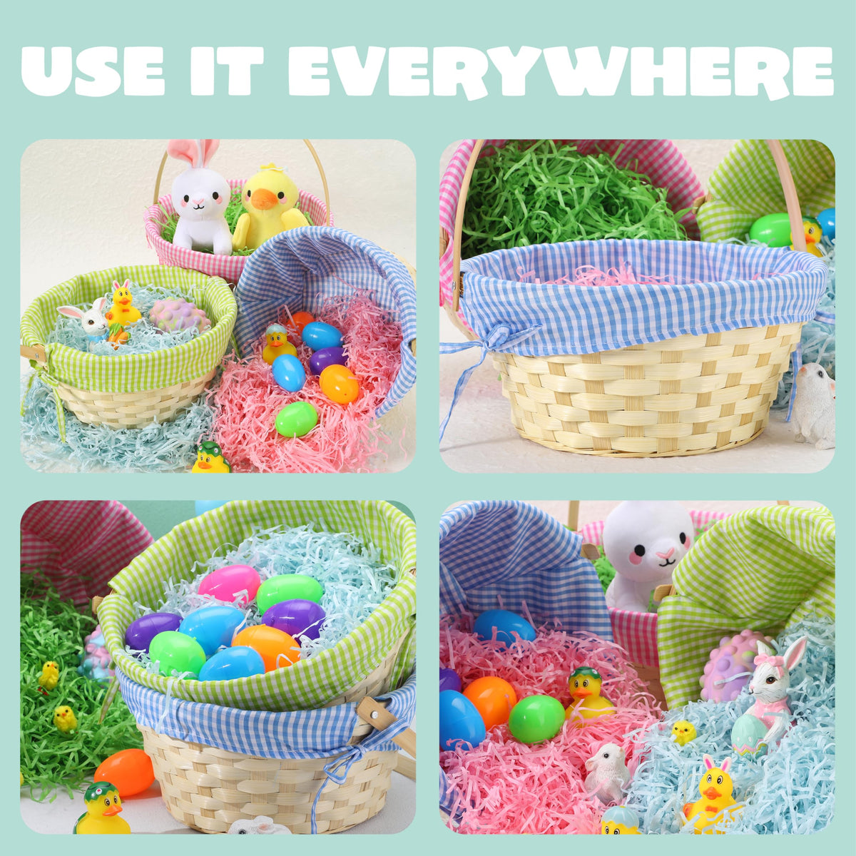JOYIN Easter grass shreds in blue enhance colorful egg displays
