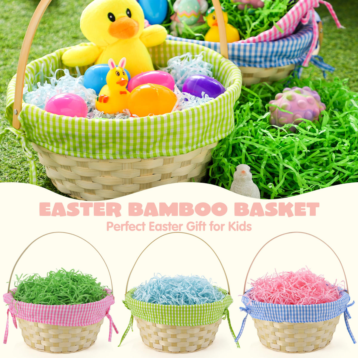 JOYIN Easter grass shreds in green add lively accents to eggs