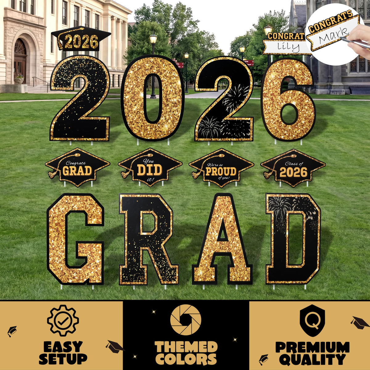 JOYIN graduation yard sign 2026 numerals for impactful party décor.