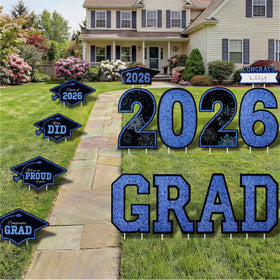 JOYIN black-blue yard sign design adds elegant graduation decor.
