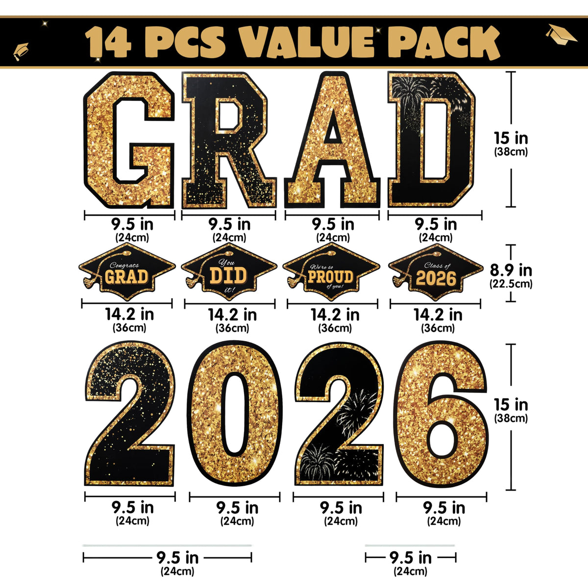 JOYIN graduation yard sign letters GRAD for high visibility at events.