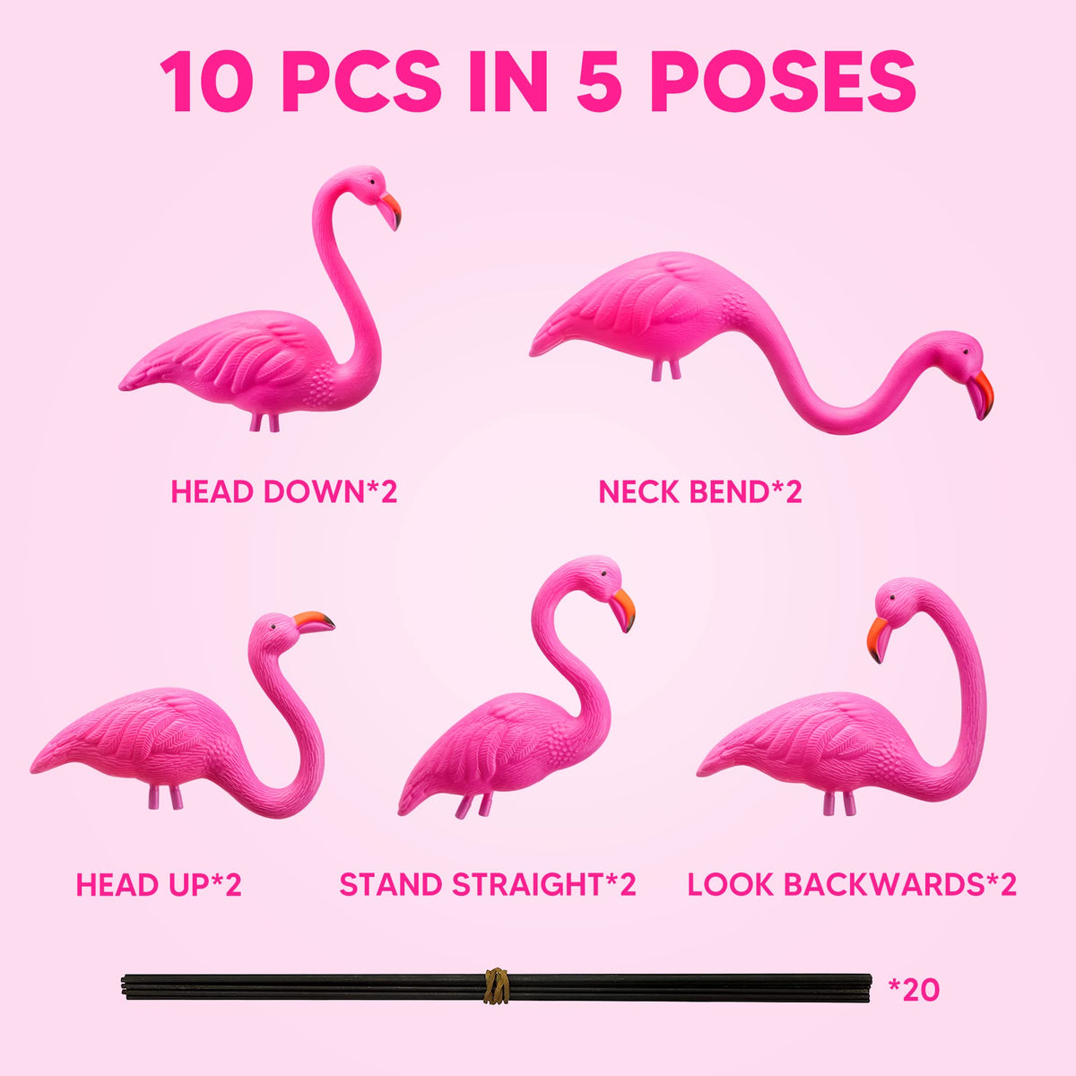 JOYIN mini flamingos with rubber coating legs prevent rust and protect surfaces.