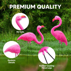 JOYIN small flamingo lawn ornament: metal legs resist rust for long-lasting outdoor use.