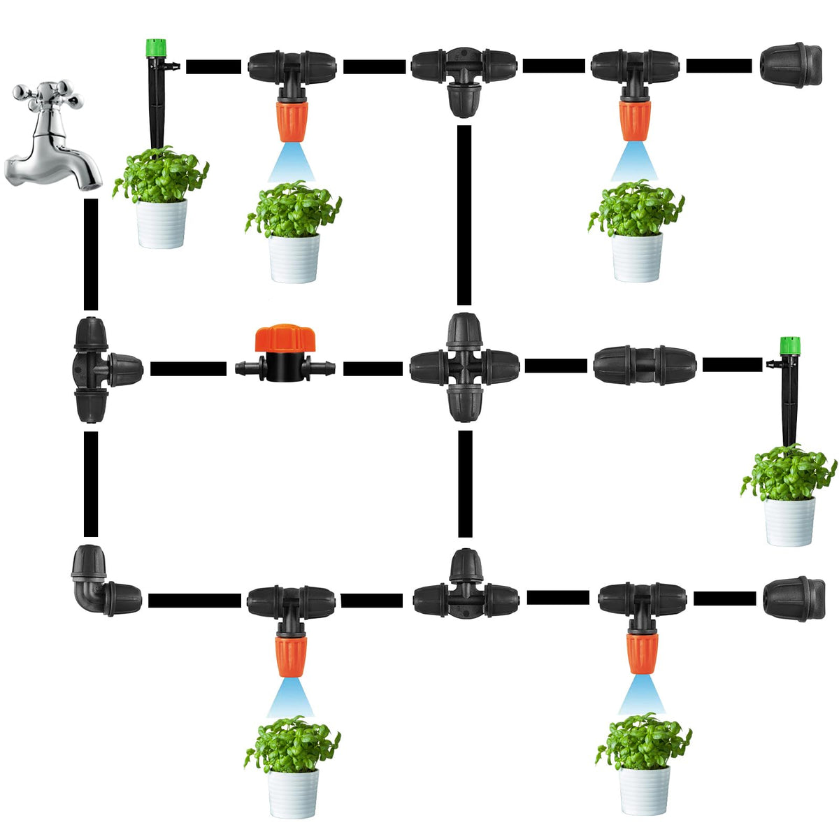 JoyPro durable plastic construction ensures long-lasting garden irrigation components