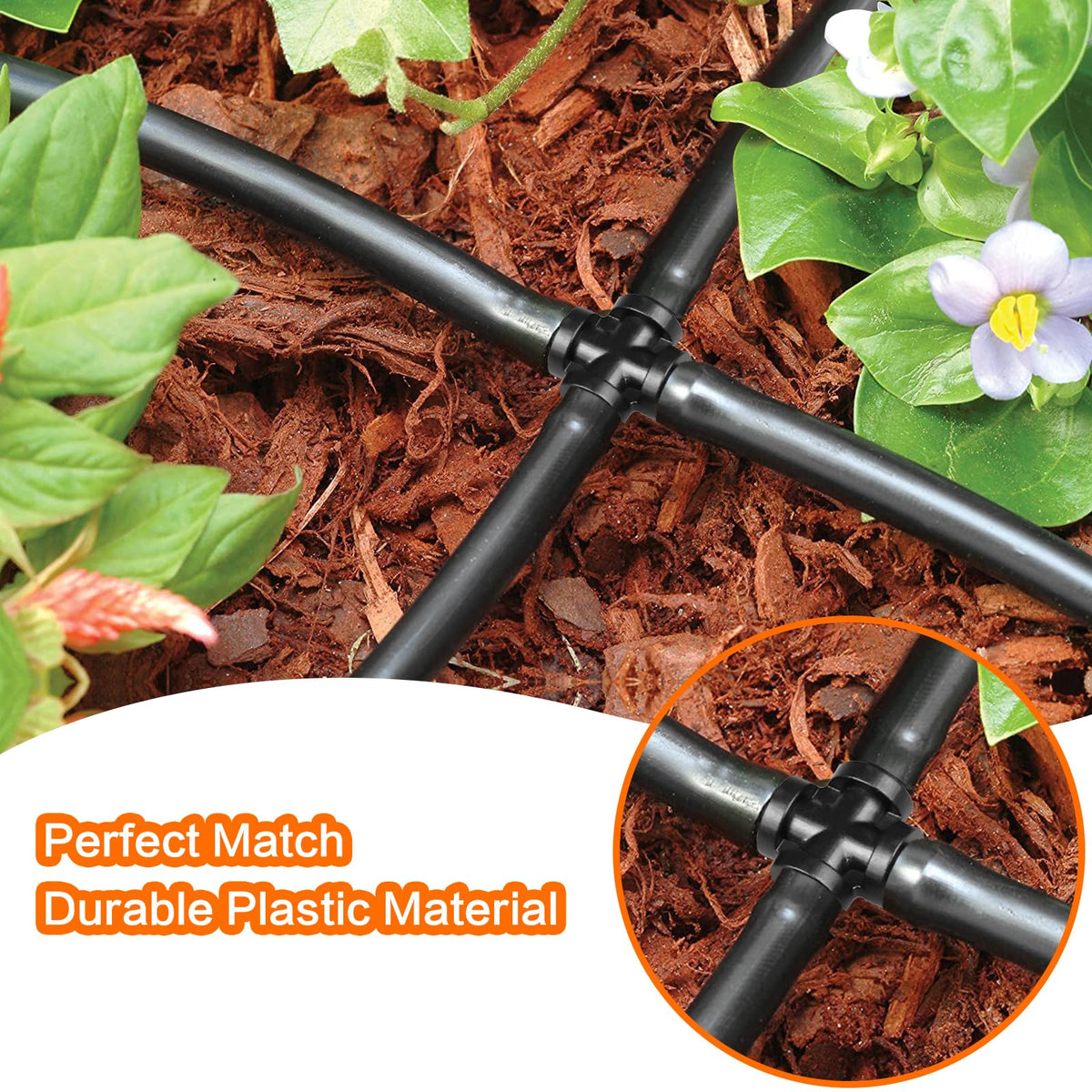 JOYPRO 4-way cross fittings for 1/4-inch tubing enables flexible routing.