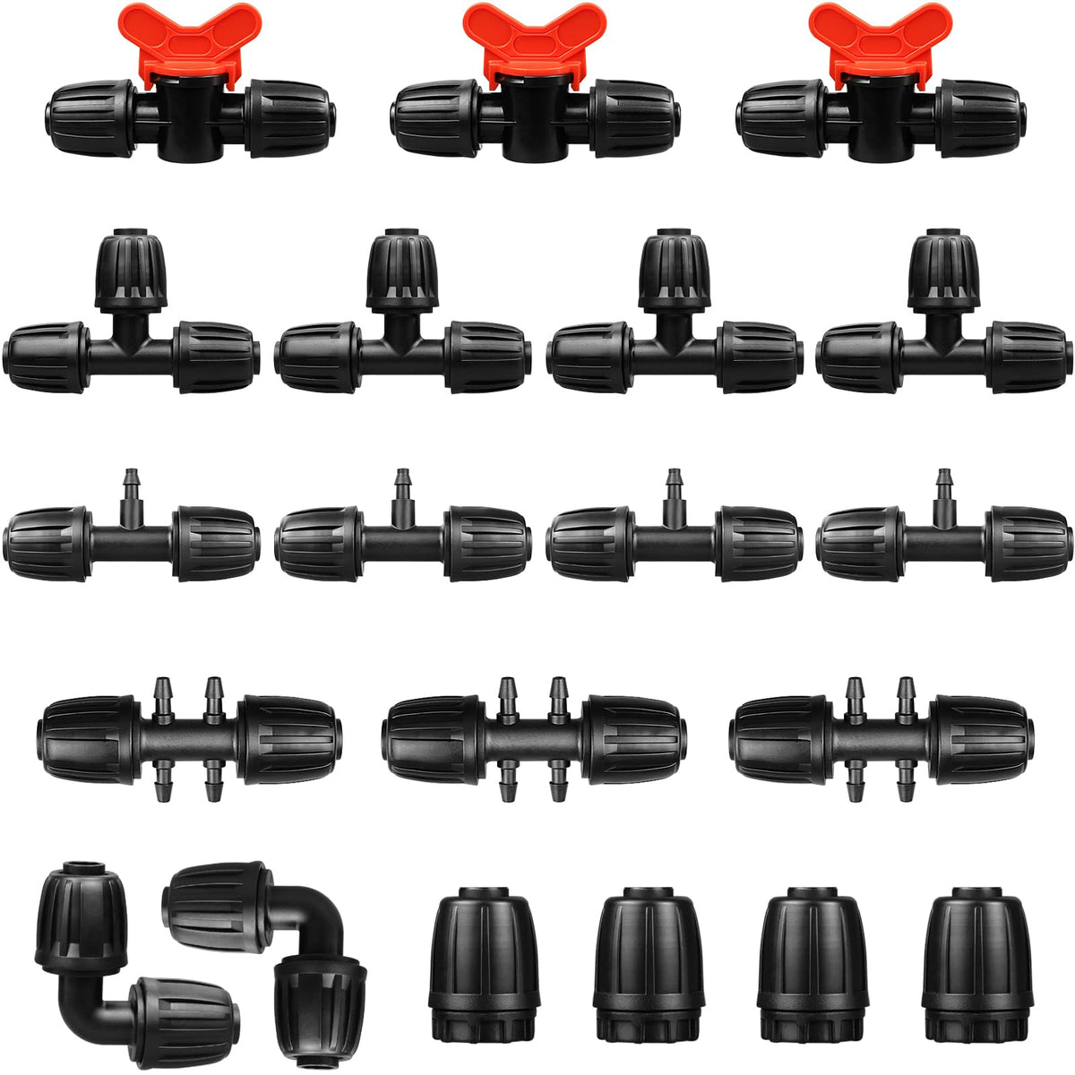 JoyPRO drip irrigation fittings kit tees for secure split irrigation lines