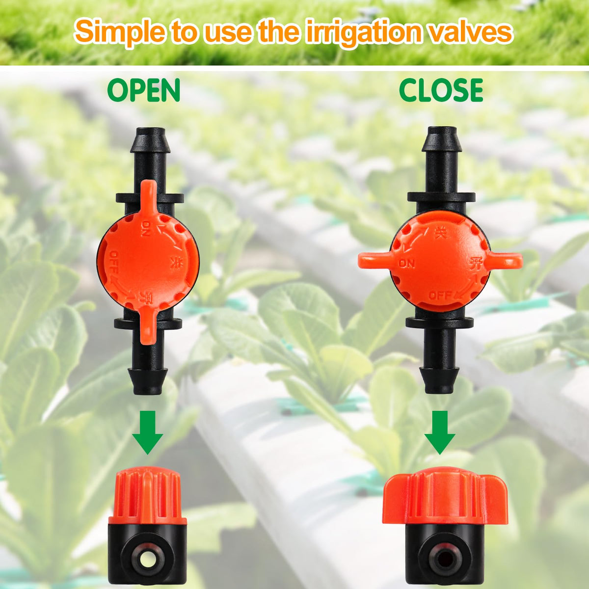 JoyPro irrigation fittings in use across garden beds and greenhouse