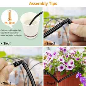 JOYPRO hose stakes installed along rows help guide coverage in gardens.