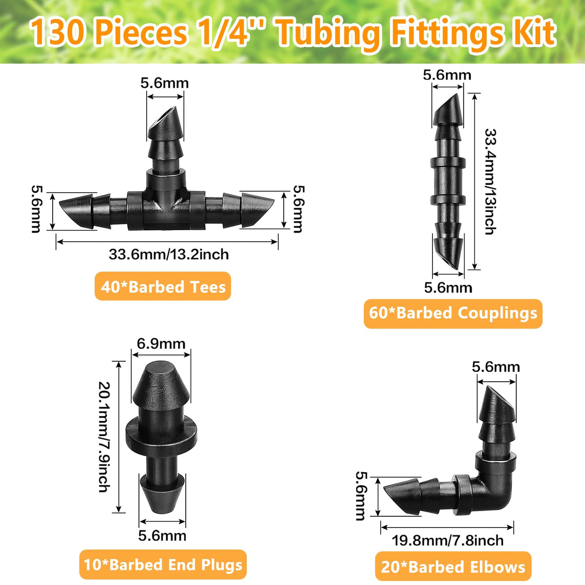 JOYPRO quarter-inch drip fittings elbows navigate corners with reliable connections.