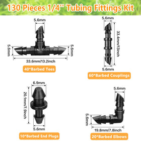 JOYPRO quarter-inch drip fittings elbows navigate corners with reliable connections.