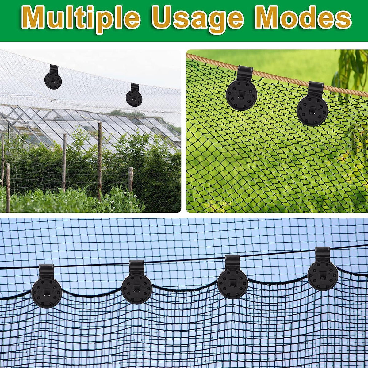 JOYSAND mesh-compatible clip confirms versatile use with bird and garden nets