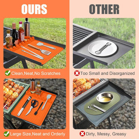JoySil non-slip surface prevents movement on the grill counter.