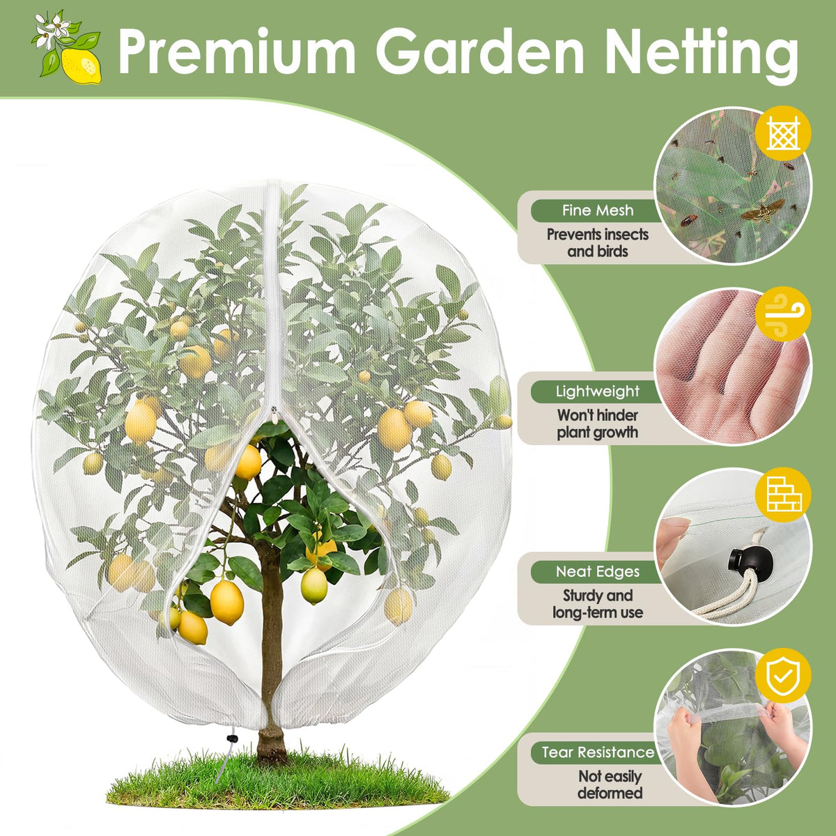 Joysuga garden netting for yard durable protection for patios and backyards