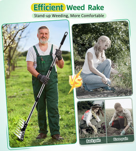 Joysuga iron weed rake heavy-duty-head ensures durable use