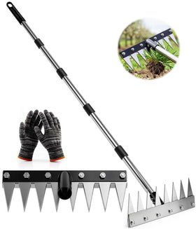 Joysuga iron weed rake storage-hanging-hole design