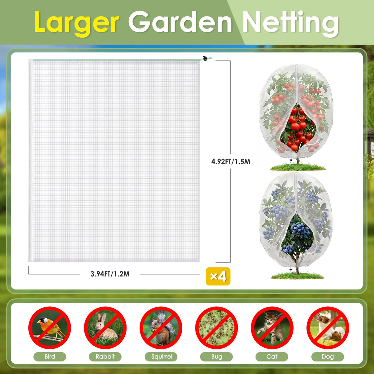 Joysuga strawberry garden net guards fruit against birds and insects