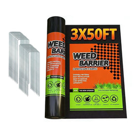 JOYSWAN weed barrier texture closeup shows durable woven fabric for weed control