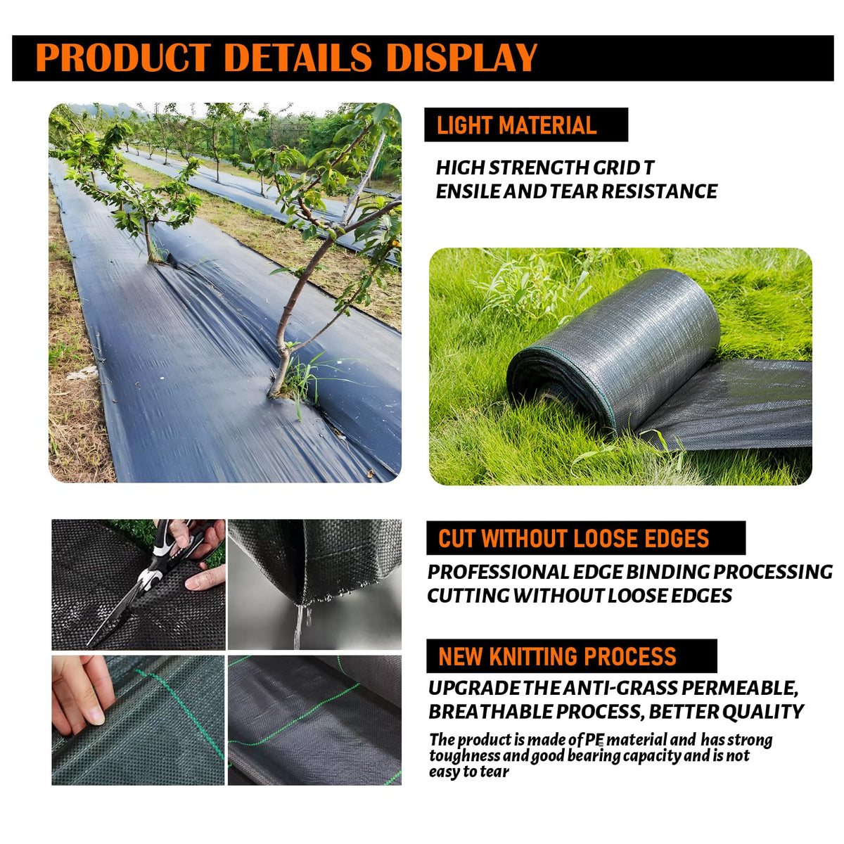 JOYSWAN weed barrier installation in a garden bed demonstrates flexible sizing and placement