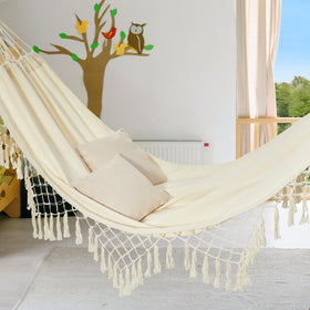JoyView beige color hammock suited to outdoor decor