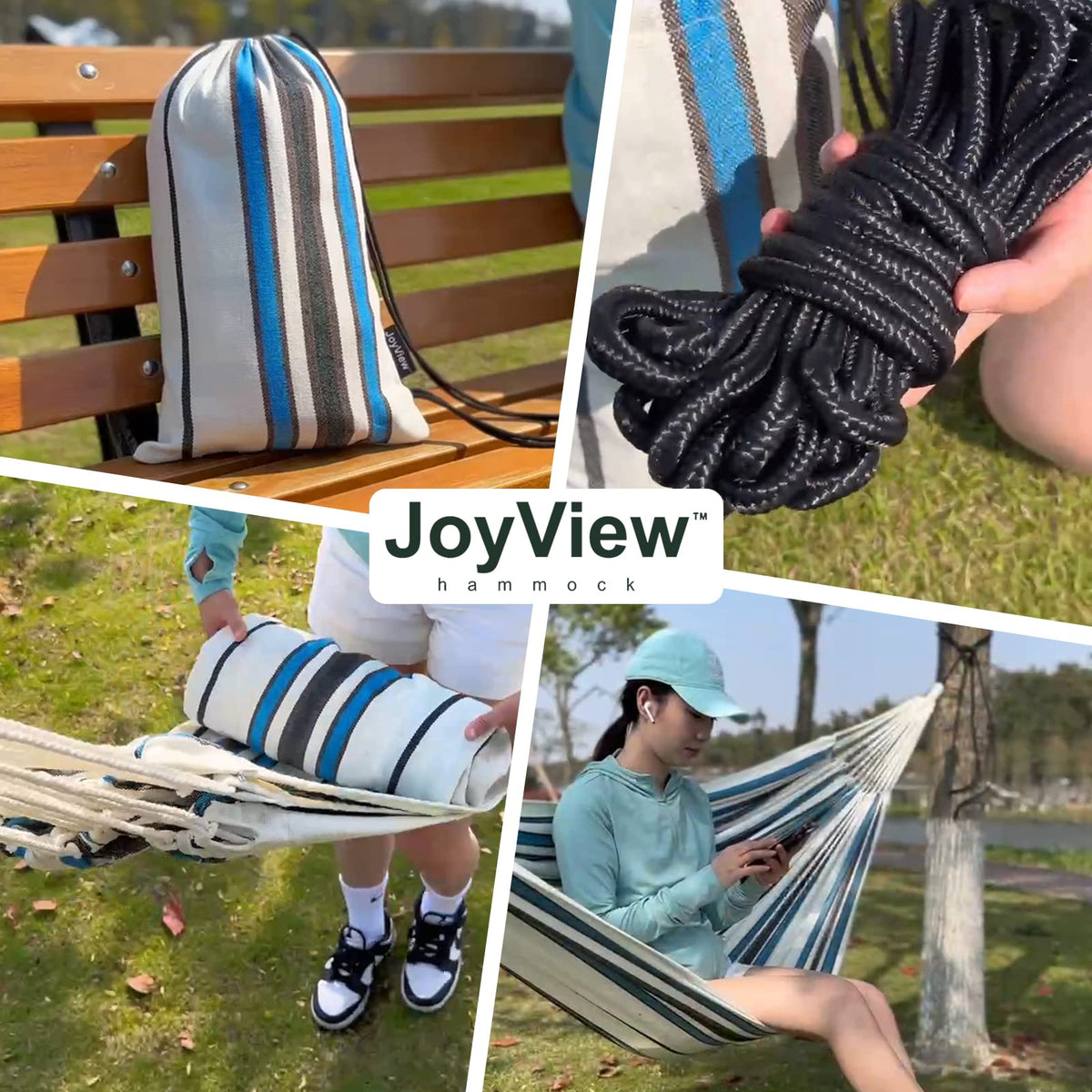 JoyView double hammock fits most frames for versatile indoor/outdoor use