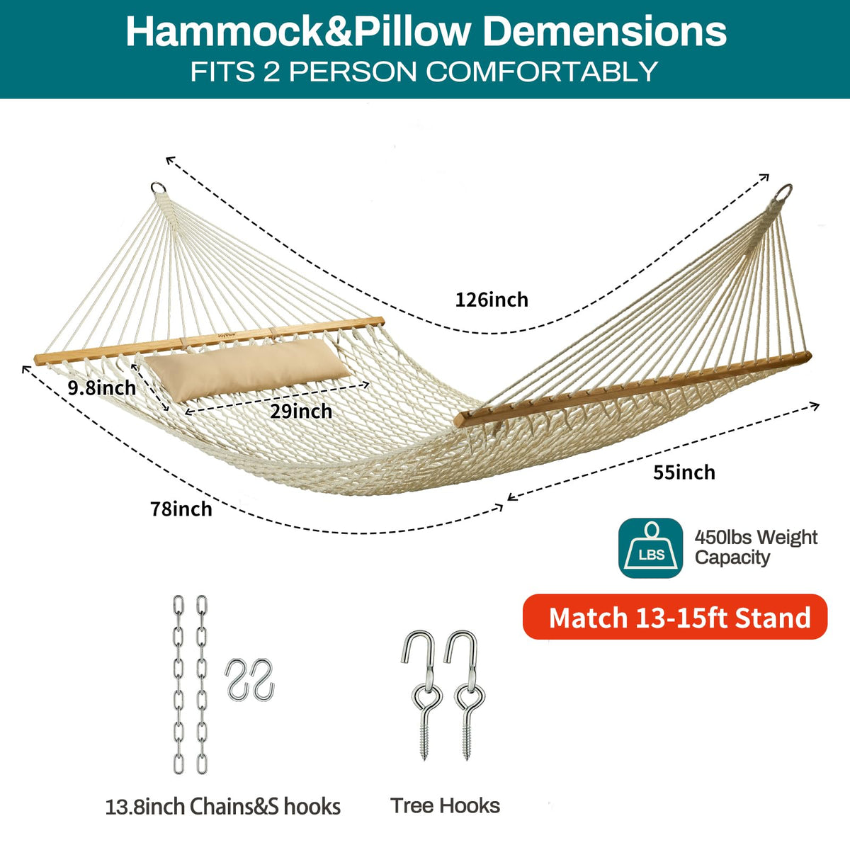 JoyView detachable pillow 29x9.8 inches adds plush comfort