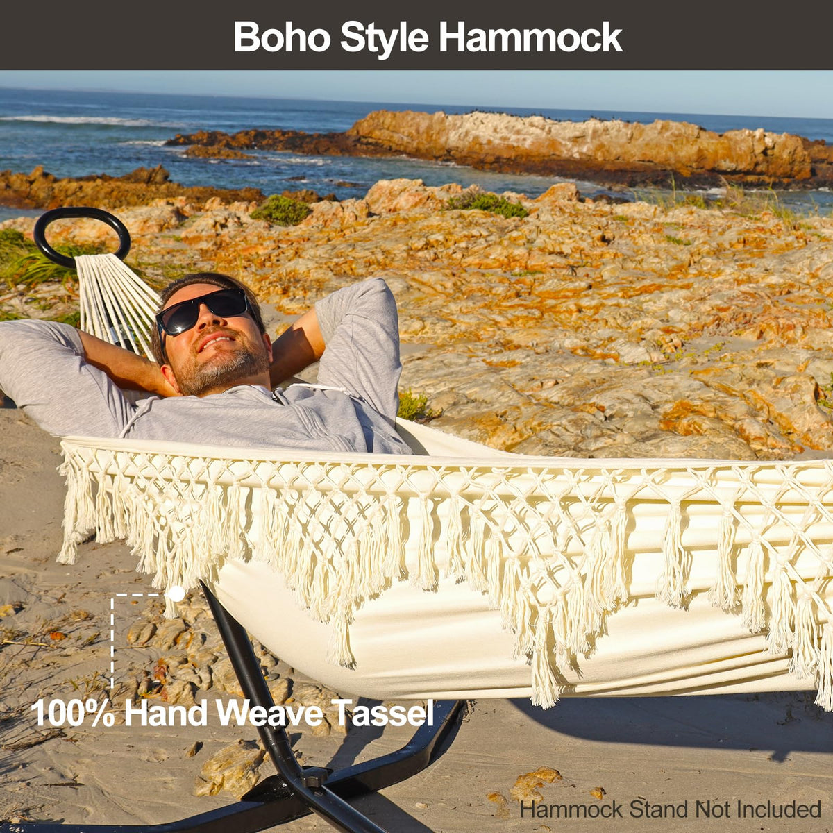 JoyView hammock hanging ropes ends showing sturdy suspension