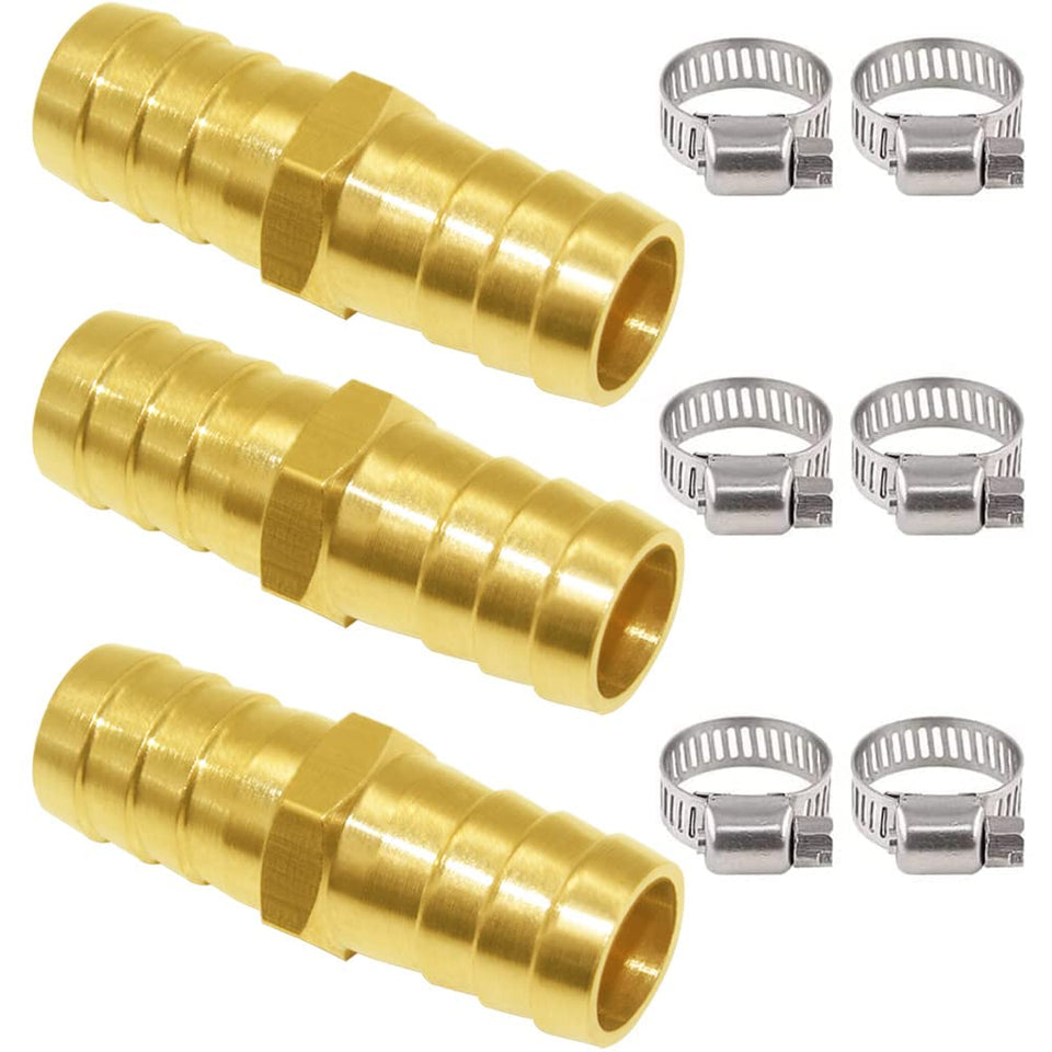 Joywayus brass hose connector close-up showing durable 0.63 inch hose end.