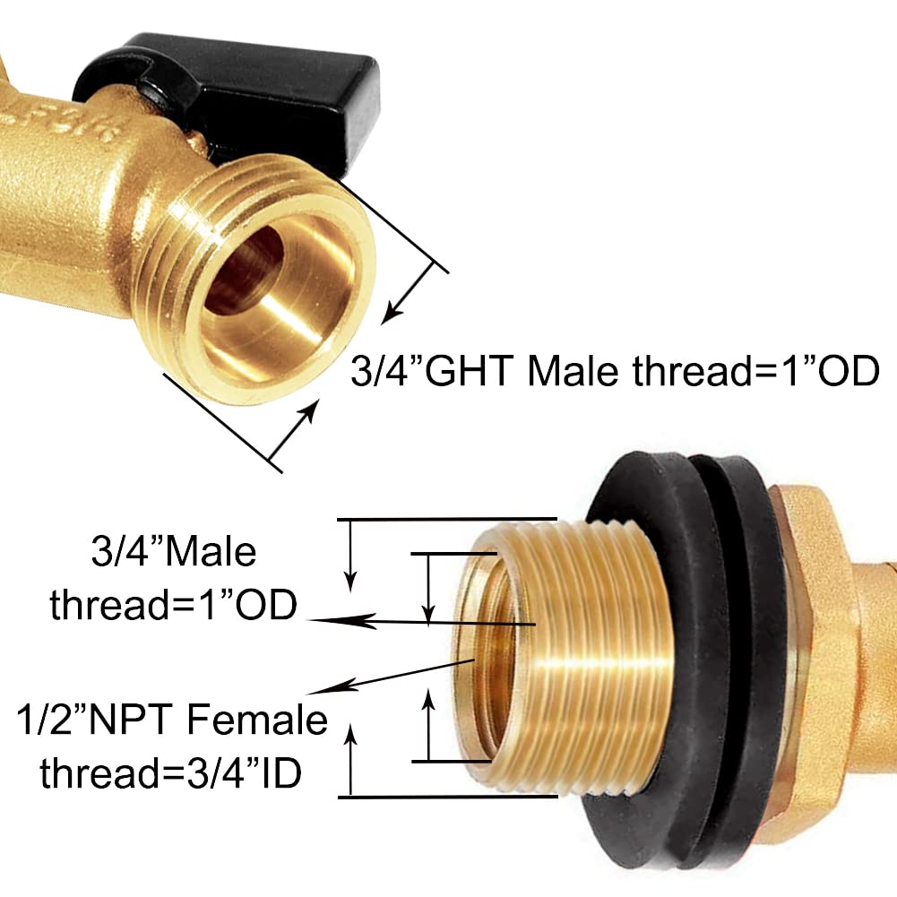 Joywayus brass spigot with bulkhead fitting for secure container connections.