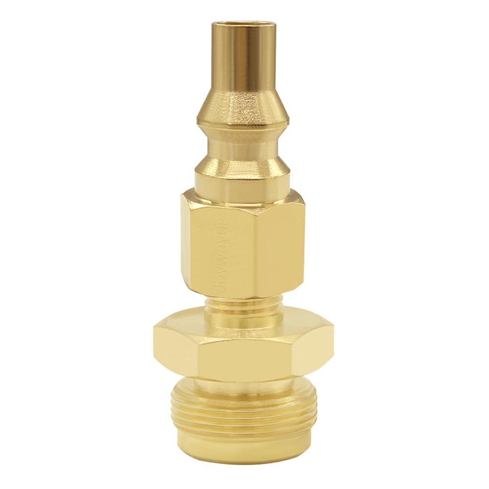 Joywayus disposal tank adapter with quick-connect plug enables easy propane hookups outdoors.