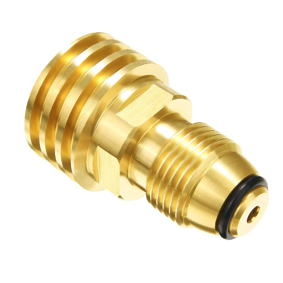 Joywayus propane tank adapter Type 1 assembly enables quick, tool-free connections for outdoor cooking.