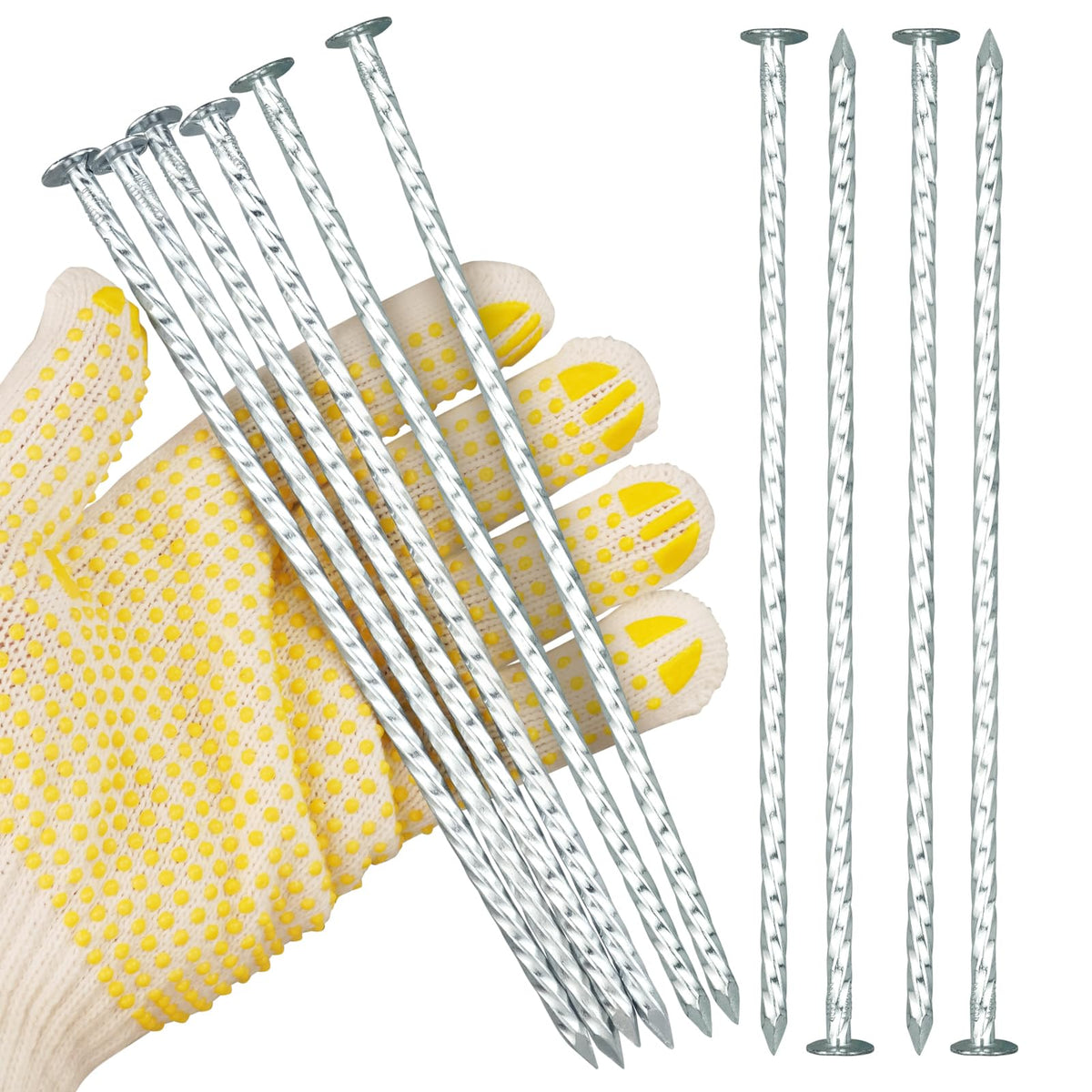 JPOIP 8-inch spiral landscape spike with strong grip for stable edging.