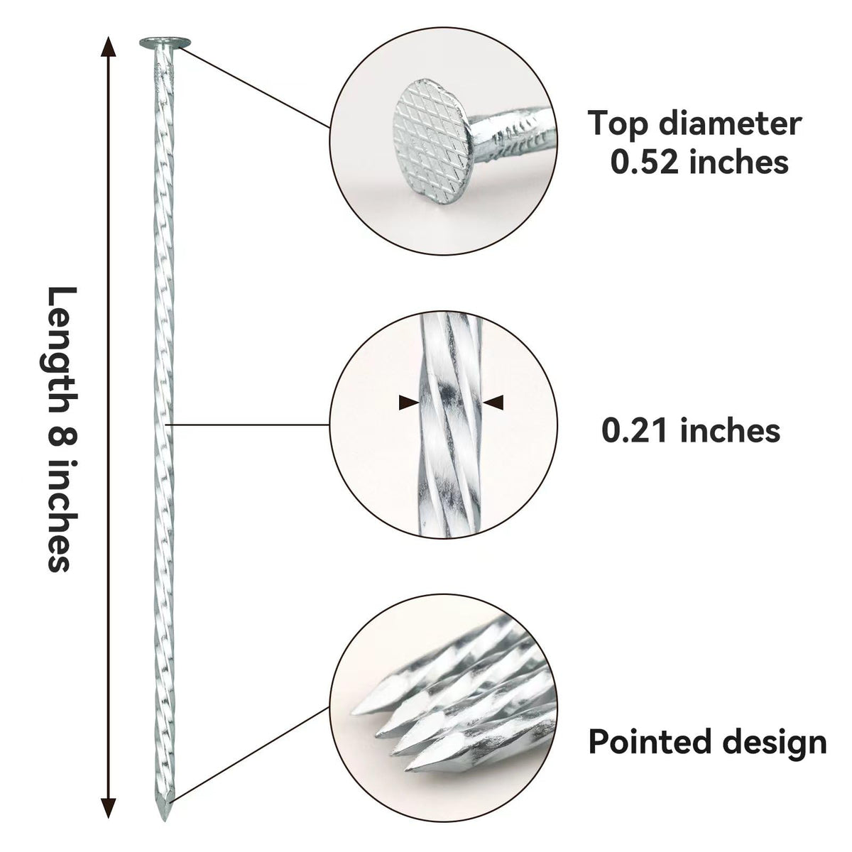 JPOIP galvanized steel stake resists rust for durable outdoor use.