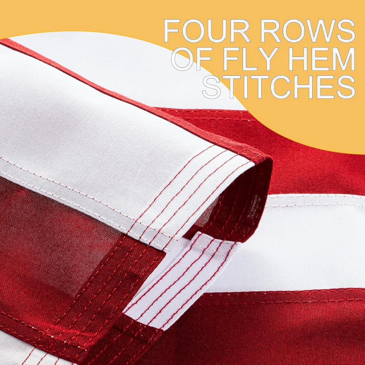 Brass grommets shown for durable outdoor hanging on the JPorton flag.