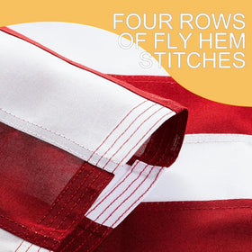 Brass grommets shown for durable outdoor hanging on the JPorton flag.
