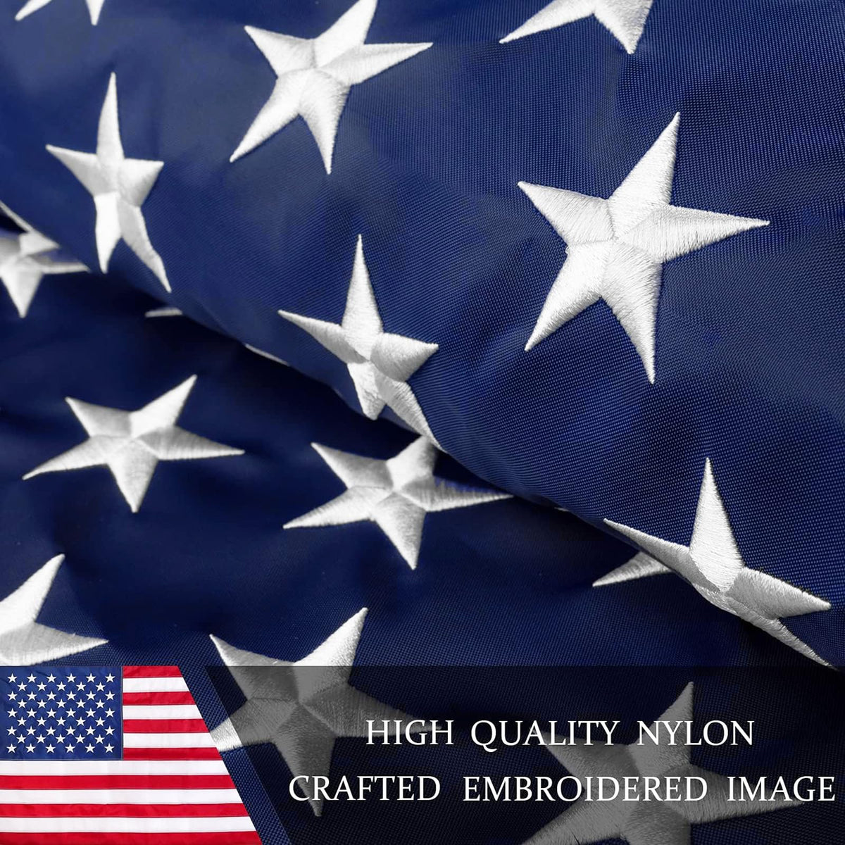 JPorton flag showing waterproof and UV-protected nylon finish outdoors