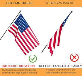 JPorton free nylon 3x5 US flag for immediate outdoor display.