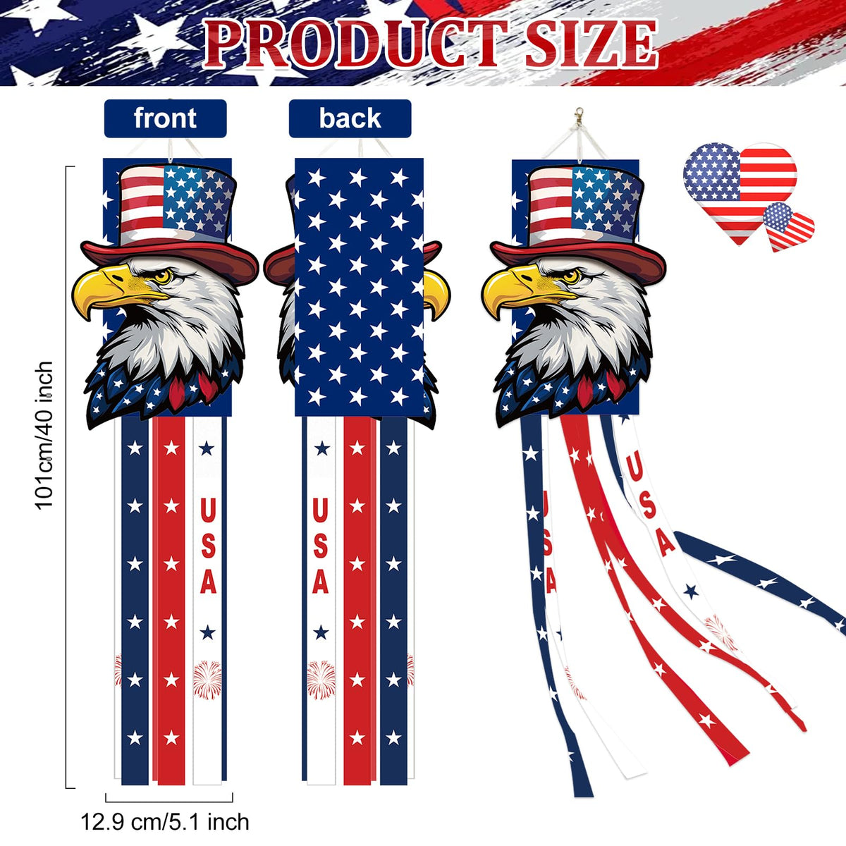 Jremreo Patriotic Eagle Top Hat design elevates outdoor celebrations.
