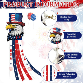 Jremreo Red White Blue Streamers with Stars enhance yard decor.