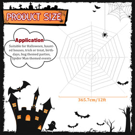 Jremreo giant rope spider web decor emphasizes bold yard presence.