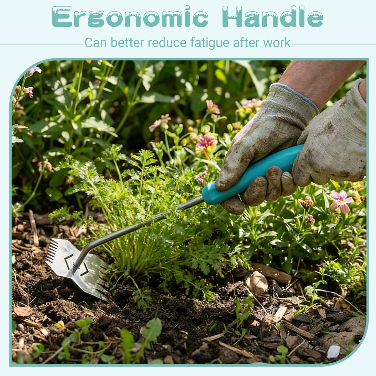 JRKJQBV garden weed tool compact portable form ideal for carrying between beds.