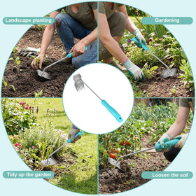 JRKJQBV garden weed tool in use for efficient weeding and soil prep.