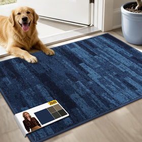 JSEI Dirt Trapper front view blue mat at the entryway for a welcoming look