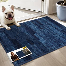 JSEI Dirt Trapper door mat front view with blue color and non-slip backing.