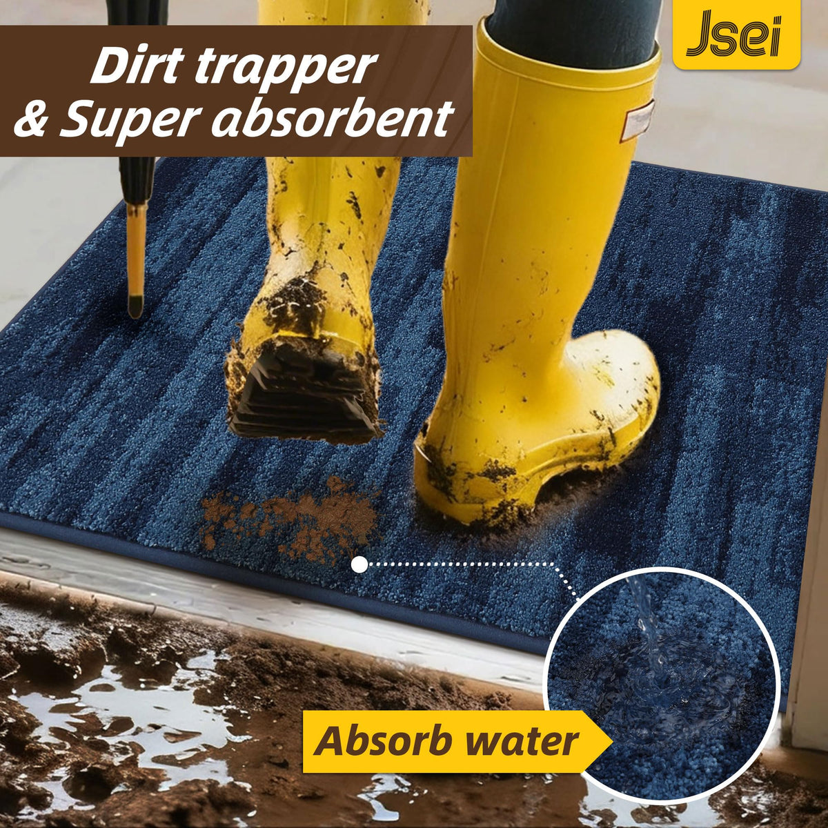 JSEI Dirt Trapper low-profile design sits flush at door thresholds