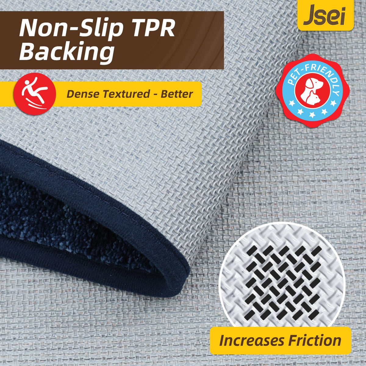 JSEI Door mat traps mud and moisture from shoes.