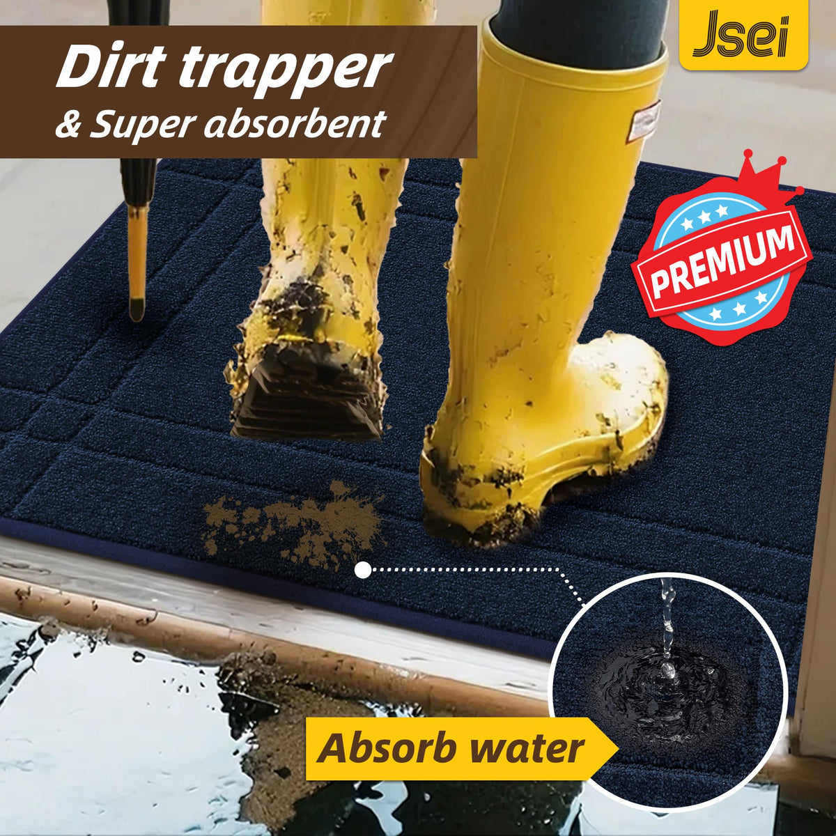 JSEI dirt-trapper mat scrapes debris before entering your home.