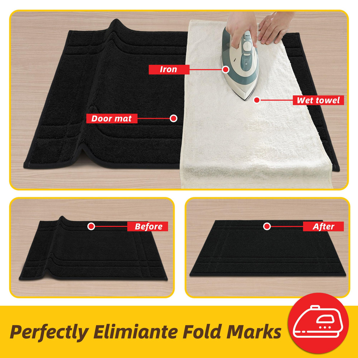 JSEI rug in black adds a sleek, modern look at the doorway.